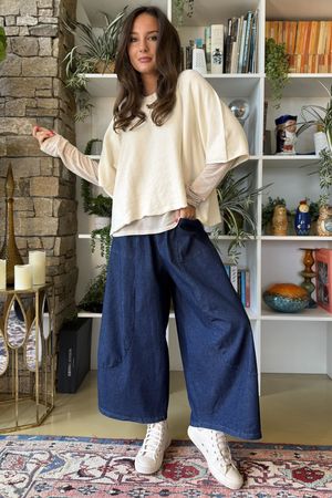 Billie Quirky Crop Barrel Jean Denim